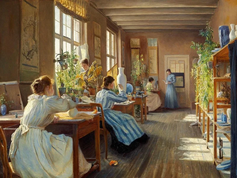 1859-Emma Meyer - Donne intente a decorare la porcellana presso la Royal Porcelain Factory